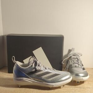 New Adidas Adizero Women’s Silver Gray Spftball Cleats US 9